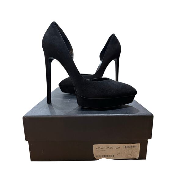 Saint Laurent Black Suede Janis 105 D'Orsay Pumps sz. 39 EU - Picture 2 of 7